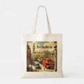 Klassieke Londense Reisposter Stadsstijl Tote Bag (Achterkant)