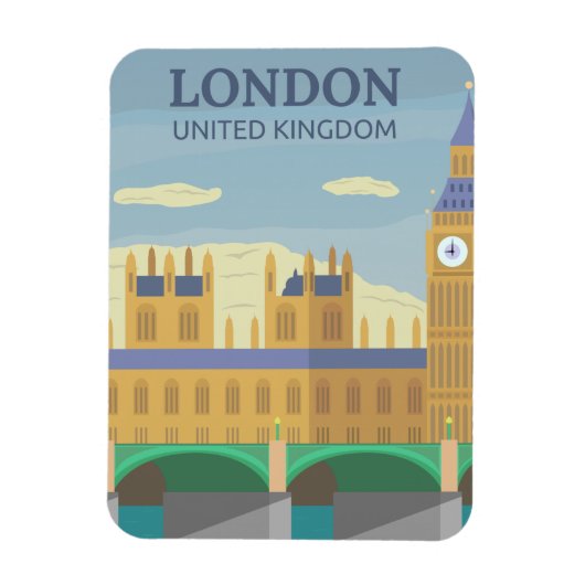 Klassieke London Travel Art Magnet Magneet (Verticaal)