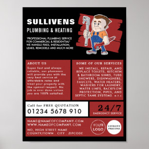 Klassieke loodgieter, loodgieter, loodgieterswerk poster