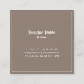 Klassieke look Elegant design Professioneel Nostal Vierkante Visitekaartje (Achterkant)