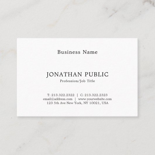 Klassieke look elegant minimalist nostalgy Plain Visitekaartje (Voorkant)