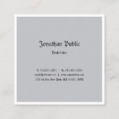 Klassieke look Professional minimalistisch nostalg Vierkante Visitekaartje (Achterkant)