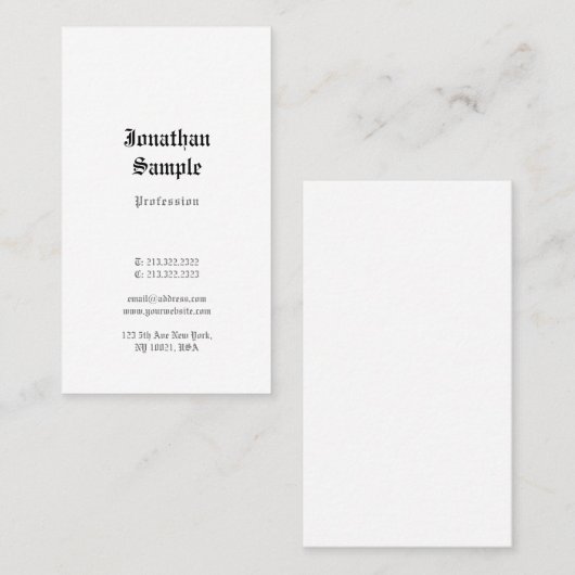 Klassieke look Sjabloon Oude Engelse tekst nostalg Visitekaartje (Voorkant / Achterkant)