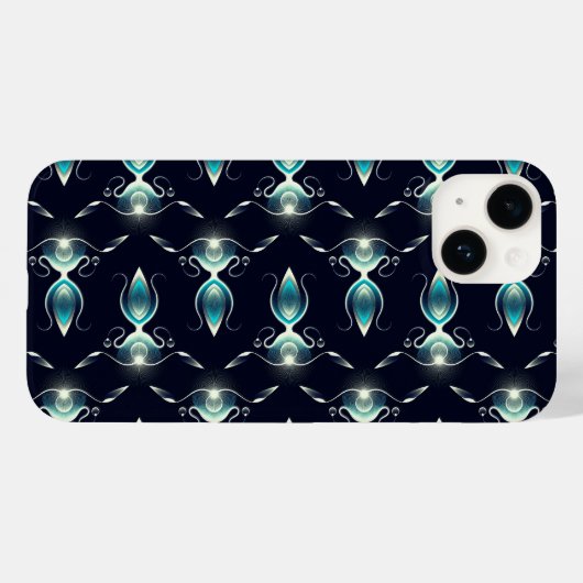 Klassieke look van blauwe Pareltjes met gloeiend l Case-Mate iPhone Case (Achterkant (horizontaal))