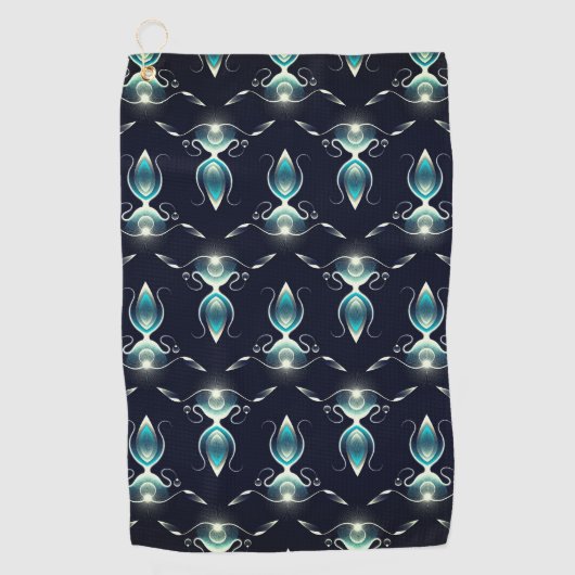 Klassieke look van blauwe Pareltjes met gloeiend l Golfhanddoek (Voorkant)