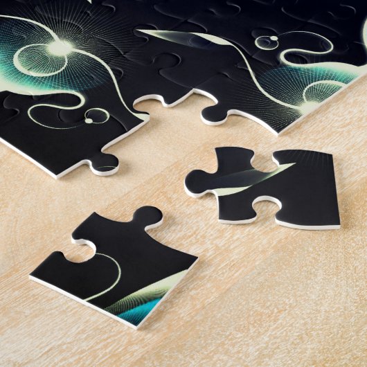 Klassieke look van blauwe Pareltjes met gloeiend l Legpuzzel (Zijkant)