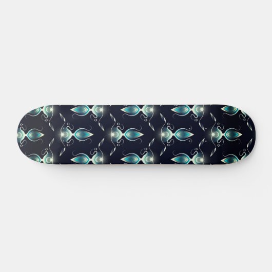 Klassieke look van blauwe Pareltjes met gloeiend l Persoonlijk Skateboard (Horizontaal)