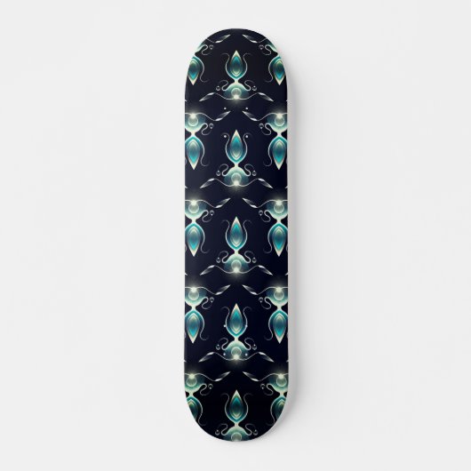 Klassieke look van blauwe Pareltjes met gloeiend l Persoonlijk Skateboard (Voorkant)
