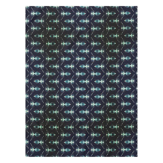 Klassieke look van blauwe Pareltjes met gloeiend l Tafelkleed (Voorkant)