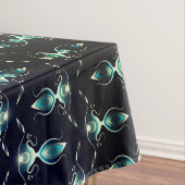 Klassieke look van blauwe Pareltjes met gloeiend l Tafelkleed (Voorbeeld)