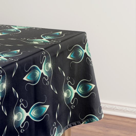 Klassieke look van blauwe Pareltjes met gloeiend l Tafelkleed (Voorbeeld)