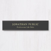 Klassieke look zwart en gouden Sjabloon elegant Deurbordje (Voorkant)