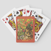 Klassieke Louis Wain Bloemen Katten Gepersonalisee Pokerkaarten (Achterkant)