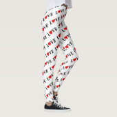 Klassieke LOVE Heart Motif Pattern Elegant Leggings (Rechts)