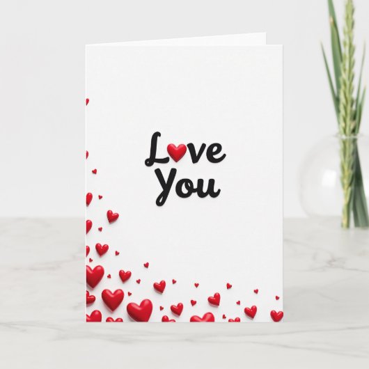 Klassieke Love You Hart Kaart (Voorkant)