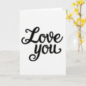 Klassieke 'Love You' Kaart (Gele Bloem)