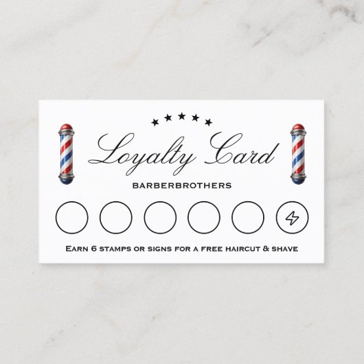 Klassieke Loyaliteit Reizen Barber Pool Minimal Wh Visitekaartje (Achterkant)