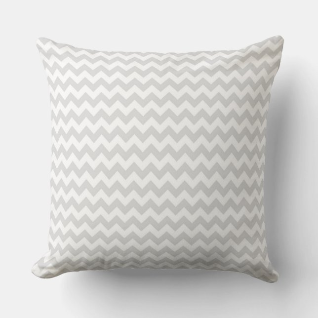 Klassieke Lt Gray Whin Thin#2 Chevron Zig-Zag Patt Kussen (Voorkant)