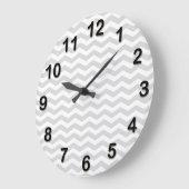 Klassieke lt grijs witte dun Chevron Zig-Zag patro Grote Klok (Hoek)
