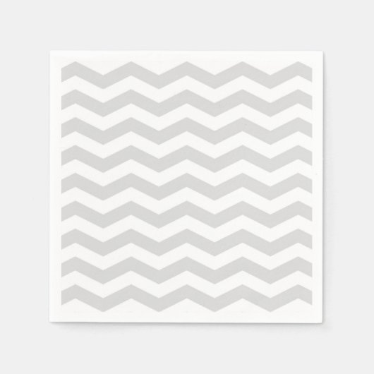 Klassieke lt grijs witte dun Chevron Zig-Zag patro Servetten (Voorkant)