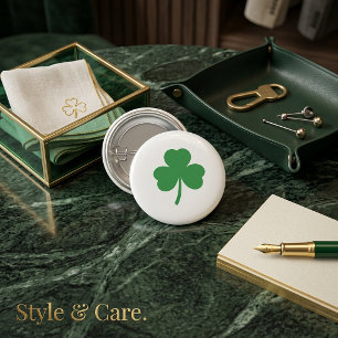 Klassieke Lucky Three Leaf Clover-ronde knop Ronde Button 3,2 Cm