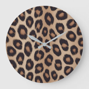 Klassieke Luipaard Dierprint Bruine Cheetah Grote Klok