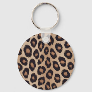 Klassieke Luipaard Dierprint Bruine Cheetah Sleutelhanger