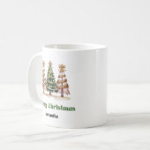 Klassieke Luipaard Kerstbomen Aangepaste Naam Mok (Voorkant links)