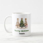 Klassieke Luipaard Kerstbomen Aangepaste Naam Mok (Links)