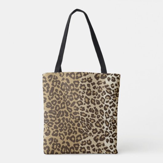 Klassieke luipaard patroon met aangepaste naam tote bag (Achterkant)
