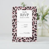 Klassieke Luipaardprint RoseGoud RSVP Kaart (Staand voorkant)