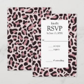 Klassieke Luipaardprint RoseGoud RSVP Kaart (Voorkant / Achterkant)