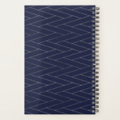 Klassieke Luxe Abstract Navyblauw Grijs Profession Planner (Achterkant)