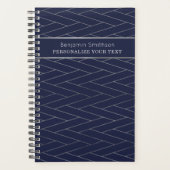 Klassieke Luxe Abstract Navyblauw Grijs Profession Planner (Voorkant)