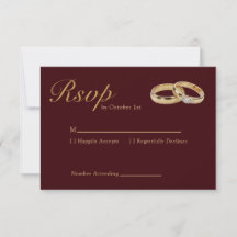 Klassieke luxe bordeauxrode en gouden ring trouwri