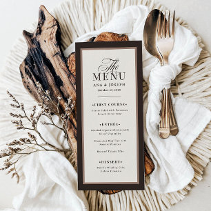 Klassieke Luxe Bruine Neutrale Rand Trouw Menu