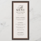 Klassieke Luxe | Bruine Neutrale Rand Trouw Menu (Voorkant)