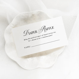 Klassieke Luxe Eenvoudige Zwart-Witte Luier Raffle Informatiekaartje