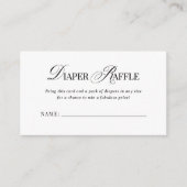 Klassieke Luxe Eenvoudige Zwart-Witte Luier Raffle Informatiekaartje (Voorkant)