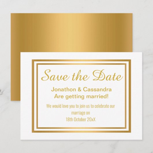 KLASSIEKE LUXE GOLD BOTANICAL BEWAREN DE DATUM (Voorkant / Achterkant)