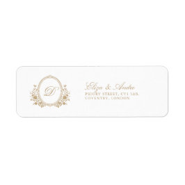 Klassieke Luxe Gold Monogram Return Address Labels