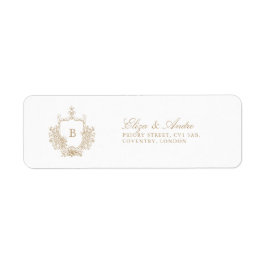 Klassieke Luxe Gold Monogram Return Address Labels