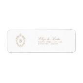 Klassieke Luxe Gold Monogram Return Address Labels (Voorkant)