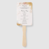 Klassieke Luxe Marble Wedding Program Fan Handwaaier (Achterkant)