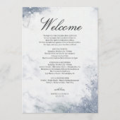Klassieke Luxe Marmeren Huwelijks Welkomst Itinera Programmakaart (Voorkant)
