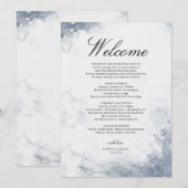 Klassieke Luxe Marmeren Huwelijks Welkomstprogramm Programmakaart (Voorkant / Achterkant)