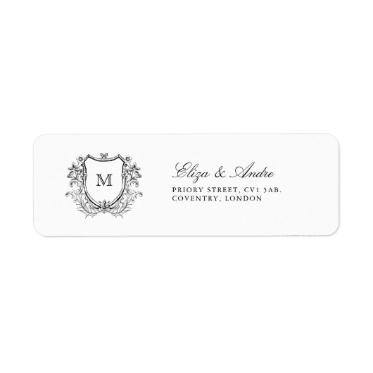 Klassieke Luxe Monogram Return Address Labels (Voorkant)