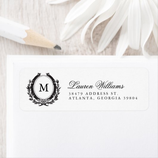 Klassieke Luxe Monogram Return Address Labels (Insitu)