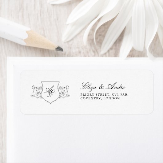 Klassieke Luxe Monogram Return Address Labels (Insitu)