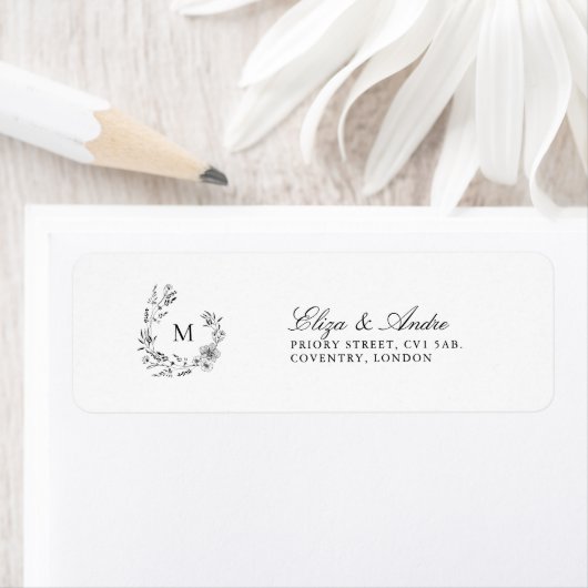 Klassieke Luxe Monogram Return Address Labels (Insitu)
